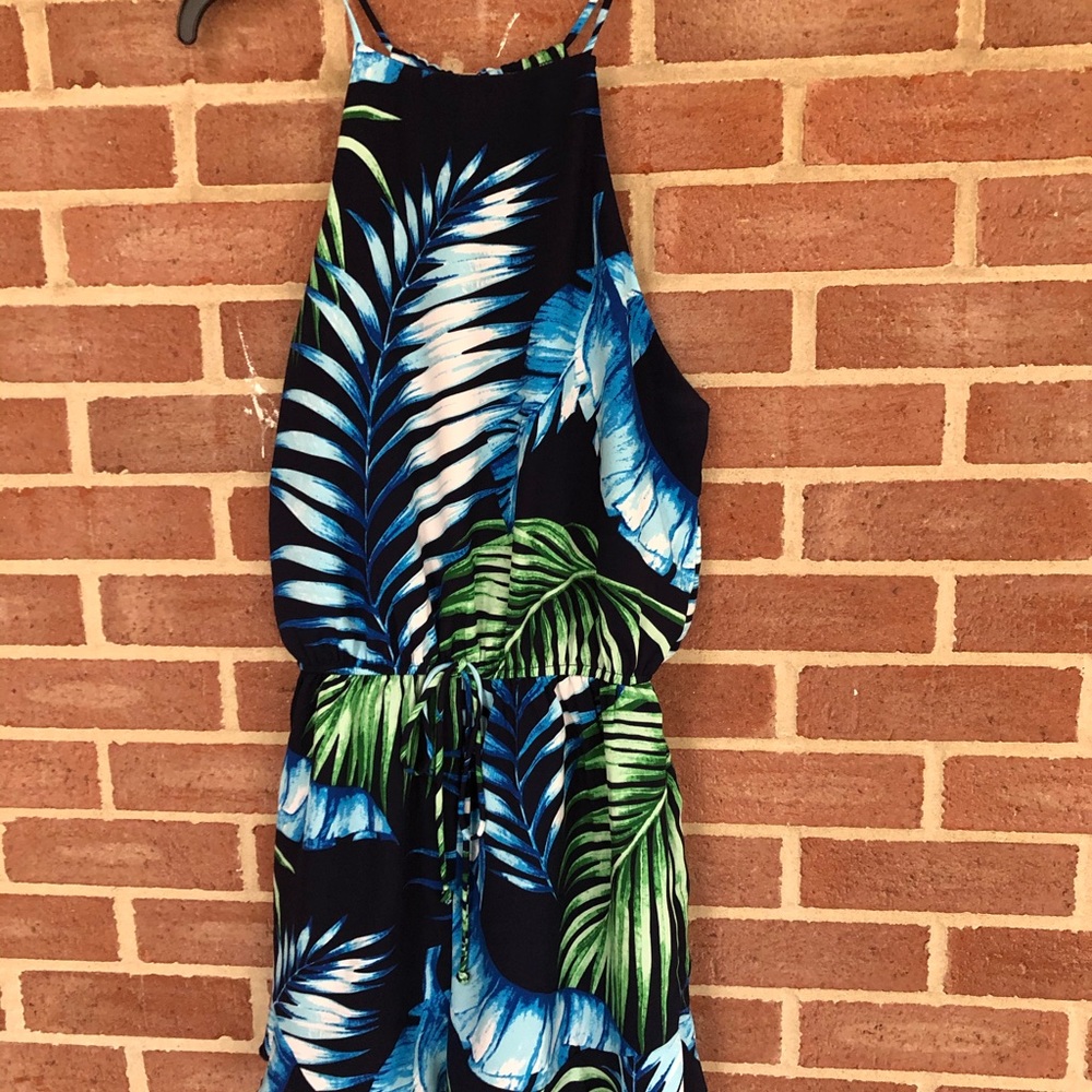 Tropical print romper